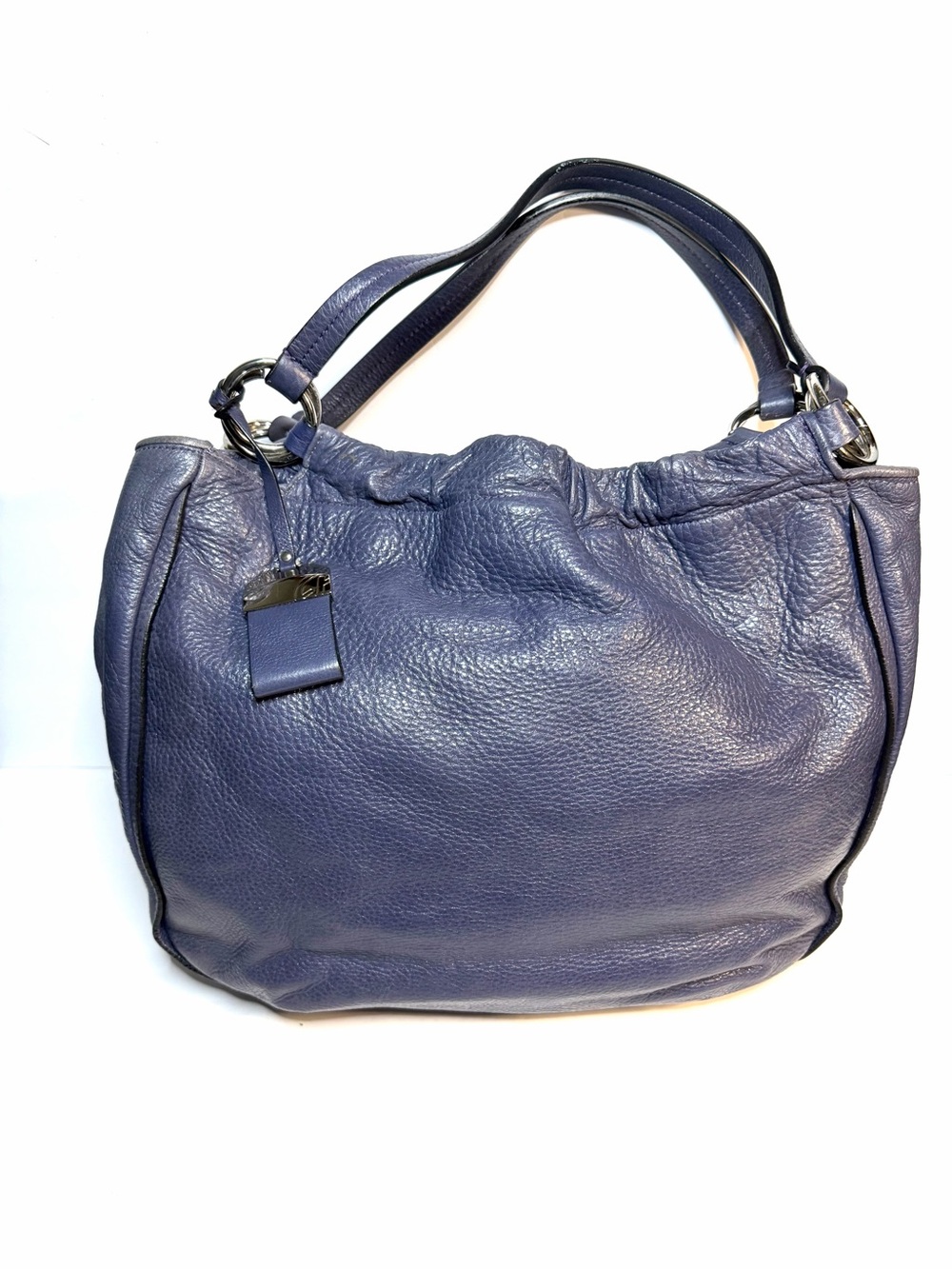 Francisco Biasia Leather Shoulder Bag in Deep Blue
